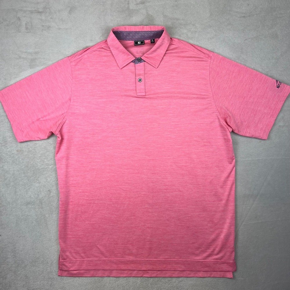 FootJoy Mens XL Pink Heather Reflection Bay Golf Polo Shirt Short Sleeve Stretch